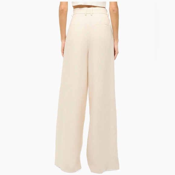 Staud Luisa Linen Wide-Leg Trousers in Natural Neutral Beige Size 4 NWOT - Picture 4 of 16
